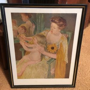 1897 Vtg Mary Cassatt “Mother and Child” Lithograph Baltimore Museum Of Fine Art